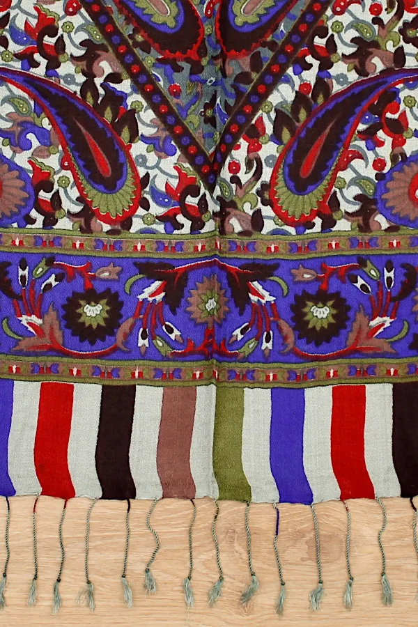 Retro Desen Pamuk İpek Şal 70x180 cm - Görsel 5